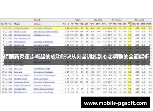 榜眼新秀逐步崛起的成功秘诀从刻苦训练到心态调整的全面解析